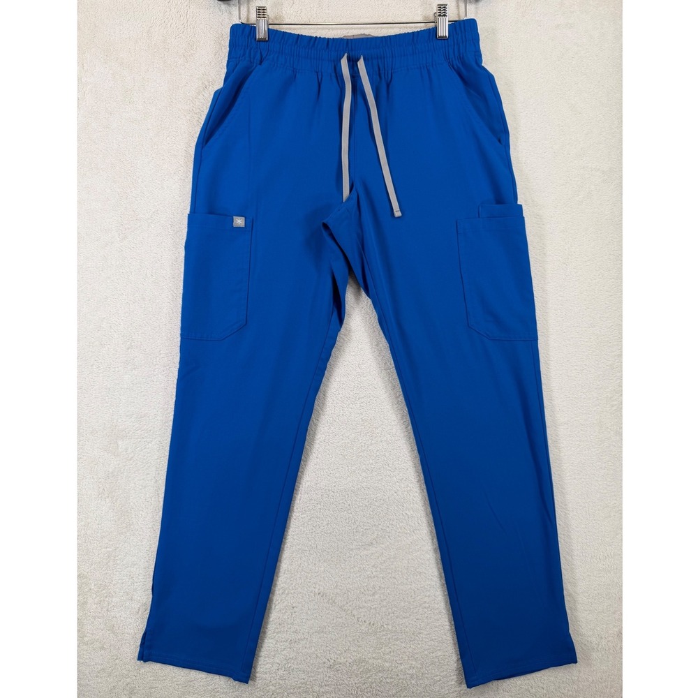 Beyond Scrubs Royal Blue Cargo Straight Leg Pants Womens Small Medical EUC